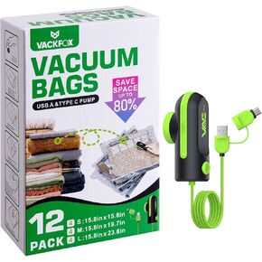 Travel Vacuum Bags with USB & TYPE C Pump,9 Pack Carry-On Size Vacuum Storage Bags for Luggage and Suitcase,Vacuum Luggage Bags,Space Saver for Clothes and Clothing Travel(Red) in Saudi Arabia