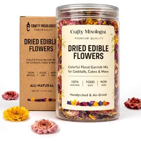 Dried Edible Flowers for Cake Decorating & Cocktails – Edible Flowers (50g, ~67pcs) – Flower Garnish for Drinks, Tea & Baking – Floral Cake Decorations, Cocktail Flower Mix in Saudi Arabia