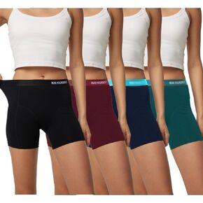 Women's Seamless Boyshorts Cotton Boxer Briefs Bike Shorts Underwear Panties for Ladies 4 Pack in Saudi Arabia