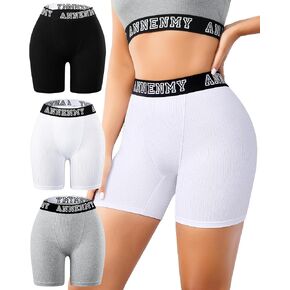 Annenmy Womens Boy Shorts Underwear Cotton Boxer Briefs High Waisted Panties Full Coverage Anti Chafing Ladies Briefs 3 Pack in Kuwait