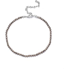 Pyrite Ankle Bracelet for Women,Natural Stone Beaded Adjustable Foot Anklet,Fashion Jewelry Gift in Saudi Arabia