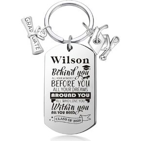 EDSG Personalized Graduation Gifts Keychain for Her Him Class of 2026 Keychain for Seniors College High Student in Kuwait