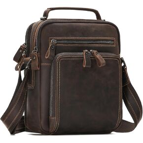 Genuine Leather Small Messenger Bag for Men，Man Purse Vintage Shoulder Crossbody Bags for Work Business Travel in Saudi Arabia