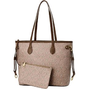 Large Vegan Leather Tote Bag for Women, 2pcs Purses And Handbags, Top Handle Satchel Purses Ladies Shoulder Bags in Saudi Arabia