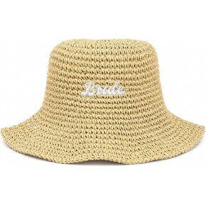 Bride Straw Bucket Hat Bridal Hat Beach Bachelorette Accessory Party Headwear Decorations Wedding Beige Honeymoon Gifts in Saudi Arabia