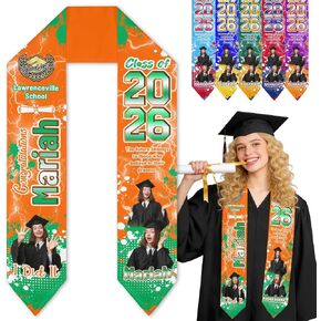 MyPupSocks Class of 2026 Graduation Stole Customize, Personalized First Generation Sash for Women Nursing Decorations in Saudi Arabia