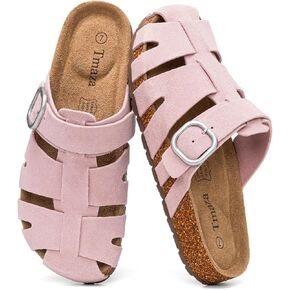 Womens 100% Genuine Suede Clogs Arch Support Fisherman Sandals Memory Foam Slip on Mules Cork Footbed Potato Shoes in Saudi Arabia