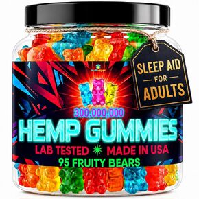 Hemp Gummies For Adults-Infused Fruit Gummy Bears Edibles-For Calm, Peace & Relaxation Hempseed Oil -Made In USA-95 Count in Saudi Arabia
