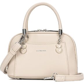 ALEX & MIA Crossbody Mini Purse for Women, Small Top Handle Bag with Heart Detail, Dome Shape, Casual Daily Use in Saudi Arabia