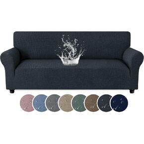 MAXIJIN Waterproof Couch Cover for 3 Cushion Couch, 1 Piece Stretch Sofa Covers Slipcovers with Non-Slip Elastic Bottom, Washable Furniture Protector for Dogs Pets (Large, Dark Gray) in Saudi Arabia