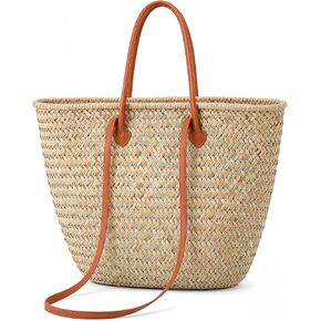 Oversized French Straw Basket Tote Bag Large Woven Beach Bag for Summer, Picnic, Shopping, Travel & Bridal Shower in Saudi Arabia