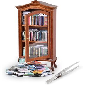 Anxiety Bookshelf, Miniature Bookcase, Stress Bookshelf Mini with 100+ Unique Miniature Books, Mini Brands Books Bookshelf, Gift for Book Lovers in Saudi Arabia