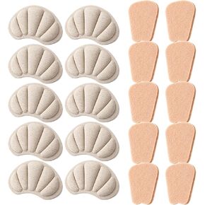 10 Pairs Tongue Pads for Shoes, Shoe Tongue Pads, Felt and Foam Cushion Inserts with Heel Grips, Prevent Slippage in Oversized Dress Shoes and Boots, Enhance Comfort in Various Shoe Types in Kuwait