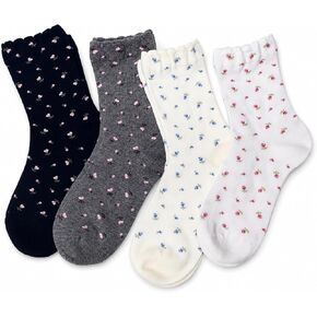 Ginmewrae Women's Ruffle Crew Socks, Floral Frilly Socks Soft Cotton Casual Dress Lettuce Socks Cottagecore Gift for Girls in Saudi Arabia