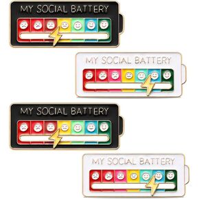 Social Battery Enamel Pin - Humorous Emotional Badge Brooch for Backpack, Jacket, Hat, Bag Decoration, 7 Days a Week Fun Accessory for Personalizing Fabric Surfaces in Saudi Arabia