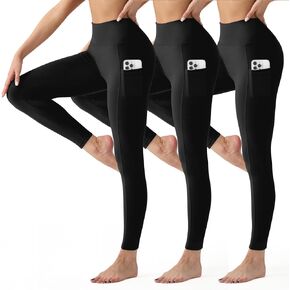 YUDSUD 3 Pack High Waisted Leggings with Pockets for Women Tummy Control Yoga Pants for Running & Daily Wear in Saudi Arabia