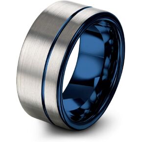 Tungsten Wedding Band Ring Black 10mm Men Women Comfort Fit 18k Rose Gold Flat Cut Dome Brushed Polished in Saudi Arabia