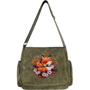 Pattern Messenger Bag Cute Suede Crossbody Bags Women/Men Shoulder Handbags Messenger Purses with Pockets in Kuwait