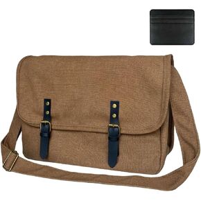 Canvas Messenger Bag for Men Women Large Crossbody Bag Hobo for 14inch Laptop Vintage Satchel for College Travel Work in Kuwait