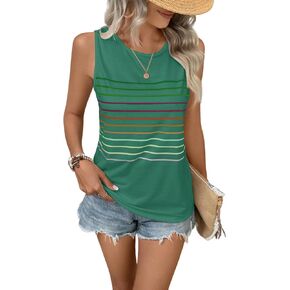 EyMuse Tank Tops for Women Summer Striped Sleeveless Tee Loose Casual Crewneck Shirts 2026 Fashion Beach Vacation Clothes in Kuwait