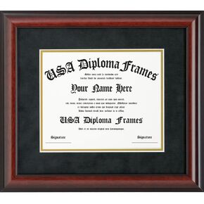 Cherry Mahogany Matte Diploma Frame Fits 14 x 17 Documents - Diploma Frame with Black Mat for 14x17 Degrees - Professional Diploma Frame in Saudi Arabia