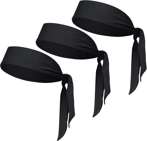 Sucrain 3pcs العلاقات الرأس عقال الرياضة العصابة قابل للتعديل النينجا الكاراتيه رئيس الفرقة العرق فتل تجريب عقال للرجال النساء كرة السلة، الجري، التنس، ألعاب القوى in Kuwait