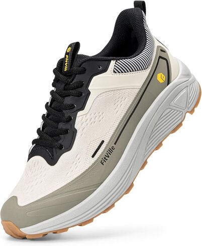 FitVille Men's Wide Trail Running Shoes Comfortable Walking Tennis Shoes Lightweight Workout Athletic Sneakers with Non-Slip & Wide Toe Box in Kuwait