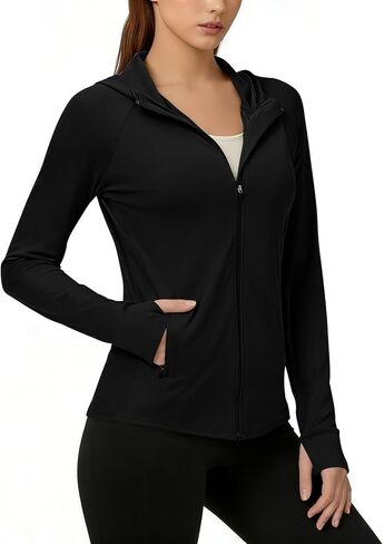 Sun Shirt Women Summer Yoga Athletic Jackets Lightweight UV Protection Shirts Full Zip Workout Rash Guard Long Sleeve in Kuwait