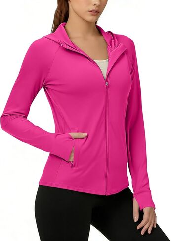 Sun Shirt Women Summer Yoga Athletic Jackets Lightweight UV Protection Shirts Full Zip Workout Rash Guard Long Sleeve in Kuwait