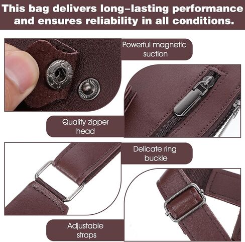 Double Shoulder Armpit Bag for Men, Anti-Theft Underarm Shoulder Armpit Bag with Adjustable Strap Hidden Zipper Compartment, Adjustable & Vintage for Hiking in Kuwait