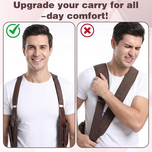 Double Shoulder Armpit Bag for Men, Anti-Theft Underarm Shoulder Armpit Bag with Adjustable Strap Hidden Zipper Compartment, Adjustable & Vintage for Hiking in Kuwait