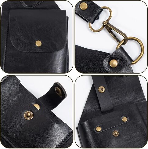 Double Shoulder Armpit Bag,Premium Leather Underarm Shoulder Bag for Men,Adjustable Underarm Wallet Phone Pocket Holster (Black#A) in Kuwait