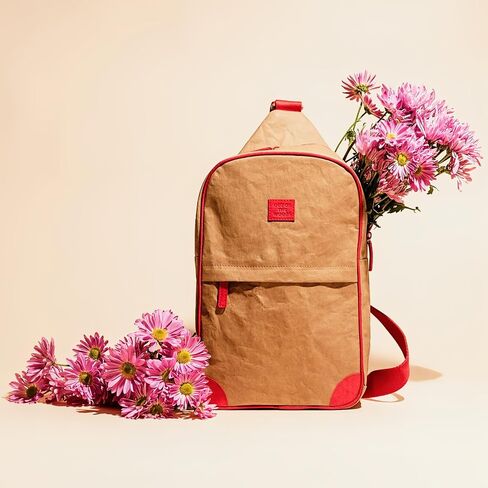Out of the Woods Poppy Collection Zip Around Sling, Reusable & Eco-Friendly, Washable Paper, Zipper Closure, Front Pocket, Water Resistant Exterior in Saudi Arabia
