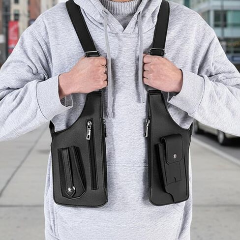 Underarm Shoulder Bag for Men Wome Leather Shoulder Bag,Adjustable Anti Pickpockets Travel Wallets Armor Hidden Underarm Strap Wallet in Saudi Arabia