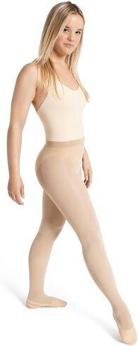 Capezio Ultra Soft Self Knit Waistband Transition Tight, Nude, Large/X-Large in Kuwait