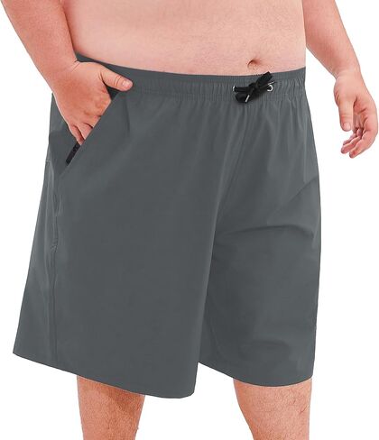 GIISAM Mens Big and Tall Swim Trunks, 9’’ Quick Dry Board Shorts with Liner Zip Pocket Plus Size Bathing Suit for Men, 3-9XL in Saudi Arabia