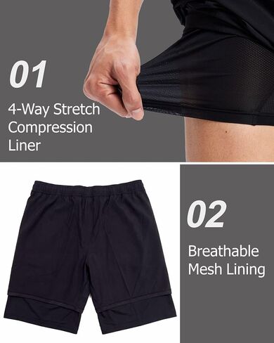 GIISAM Mens Big and Tall Swim Trunks, 9’’ Quick Dry Board Shorts with Liner Zip Pocket Plus Size Bathing Suit for Men, 3-9XL in Saudi Arabia