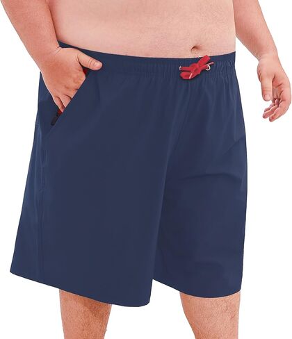 GIISAM Mens Big and Tall Swim Trunks, 9’’ Quick Dry Board Shorts with Liner Zip Pocket Plus Size Bathing Suit for Men, 3-9XL in Saudi Arabia