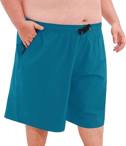 GIISAM Mens Big and Tall Swim Trunks, 9’’ Quick Dry Board Shorts with Liner Zip Pocket Plus Size Bathing Suit for Men, 3-9XL in Saudi Arabia