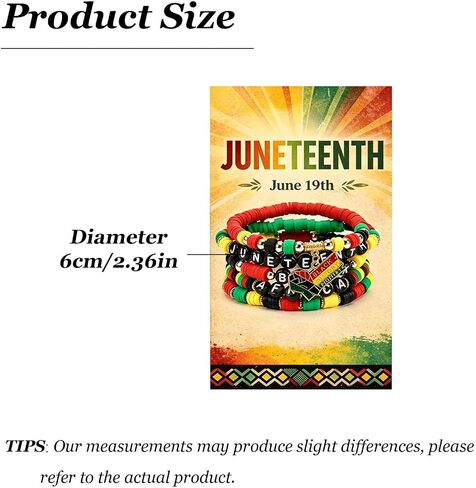 سوار طويل من tianian Juneteenth للنساء قمصان Juneteenth إكسسوارات ملابس 1865 يوم الحرية الأسود مطرز بسوار قابل للتمدد هدايا مجوهرات in Kuwait