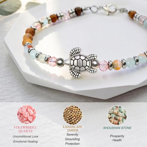 Sea Travel Bracelet Gift for Women, Sea Turtle Travel Gifts with Message Card, Lucky Good Luck Gifts for Friends Sweet Travel Companion for Traveler and Loved Ones in Saudi Arabia