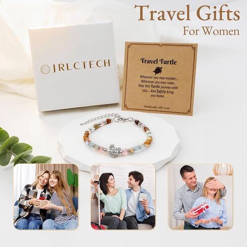 Sea Travel Bracelet Gift for Women, Sea Turtle Travel Gifts with Message Card, Lucky Good Luck Gifts for Friends Sweet Travel Companion for Traveler and Loved Ones in Saudi Arabia
