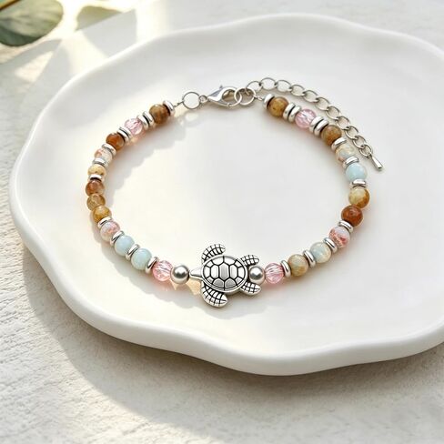 Sea Travel Bracelet Gift for Women, Sea Turtle Travel Gifts with Message Card, Lucky Good Luck Gifts for Friends Sweet Travel Companion for Traveler and Loved Ones in Saudi Arabia