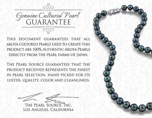 The Pearl Source Real Japanese Akoya Pearl Bracelet for Women, AAA Genuine Cultured Akoya Pearls, Classic Pearl Bracelet, 14K White Gold Clasp in Kuwait