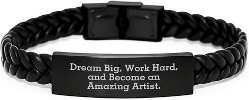 Artist Inspirational Interlaced Leather Bracelet Gifts for Artists Men Women Friends Coworkers Family Christmas Unique Presents from Loved Ones in Saudi Arabia
