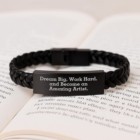 Artist Inspirational Interlaced Leather Bracelet Gifts for Artists Men Women Friends Coworkers Family Christmas Unique Presents from Loved Ones in Saudi Arabia