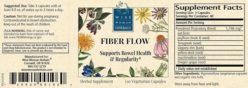 Wise Woman Herbals – Fiber Flow Capsules 120 Count – Supports Healthy Digestive Function, Gut Health, Bowel Health and Regularity in Saudi Arabia
