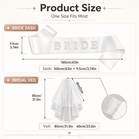 Bride Sash and Veil Set Pearl Bride To Be Sash with Comb Bridal Shower Bachelorette Party Accessories Engagement Decor White in Saudi Arabia