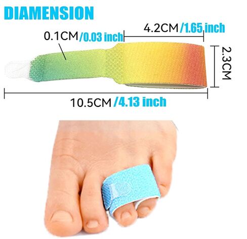Hammer Toe Straightener - 8 Pack Broken Toe Wraps - Hammer Toe Corrector for Women - Toe Splints for Crooked Toes, Curled Toes, Bent Toes - Orthopedic Brace for Big Toe and Small Toe Support in Kuwait