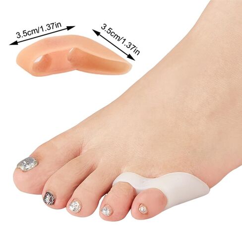 4 Pair Pinky Toe Separator Tailor's Bunion Corrector Alignment Pads Non-Rubbing Silicone Gel Cushion Splint Protector Wear Guard Little Toe Spacer for Tailor Bunionette Pain Relief Walking Golf in Kuwait